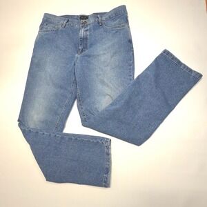 HILTL Mens Workwear Denim Jeans 35x32 Straight Leg Blue Construction